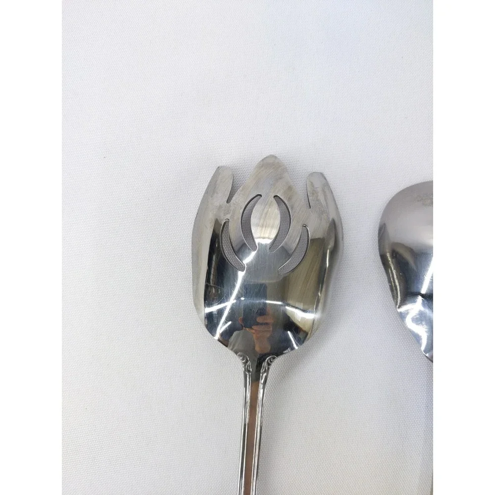 Reed & Barton Elegante Salad Serving Set 12in Silver Stainless Steel Ornate